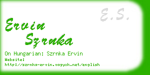 ervin szrnka business card